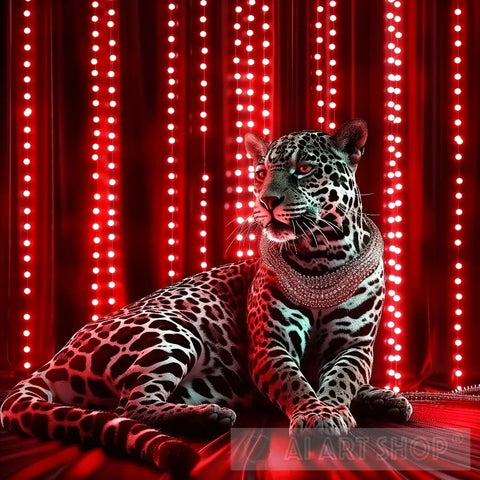 Red Sexy Jaguar Animal Ai Art
