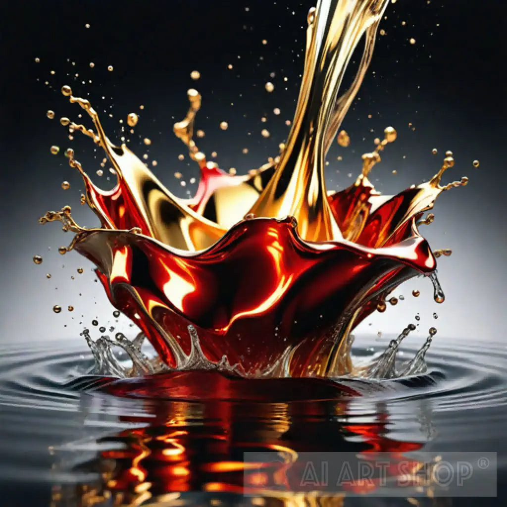 Red Stream Drawing Red stream in gold