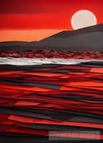Red Sunset Consists Of Paper Abstract Ai Art