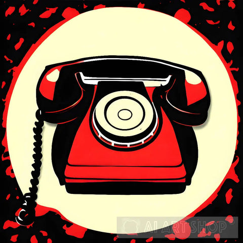 Red Telephone Pop Ai Art