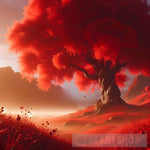 Red Tree Ai Painting