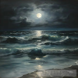 Reflection Of Moonlight In Sea Water Nature Ai Art
