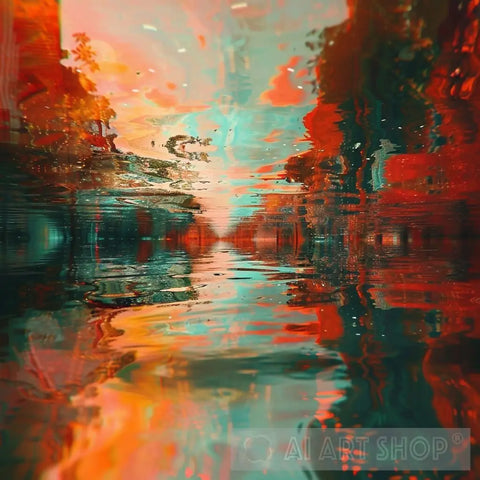 Reflections In Motion Abstract Ai Art