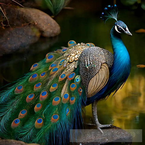 Regal Splendor: A Peacocks Magnificence Animal Ai Art