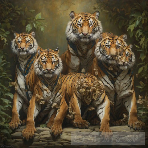 Regal Tigers Animal Ai Art