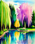 Relaxing Personal Willow Pond Landscape Ai Art