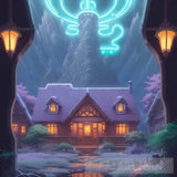 Remote Cottage In A Magical Realm With Ancient Neighbors Portrait Ai Art