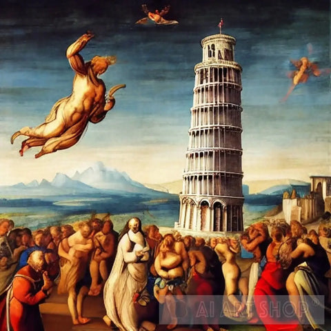 Renaissance Reverie: Pisas Tower Of Splendor Surrealism Ai Art