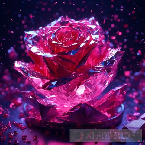 Rendered Red Rose Ai Artwork