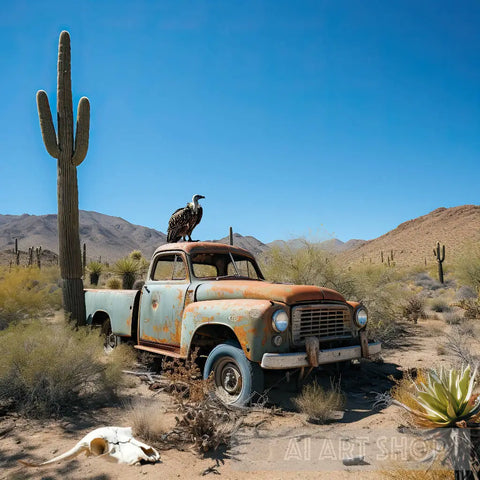 Rusted Ford Truck Ai Artwork