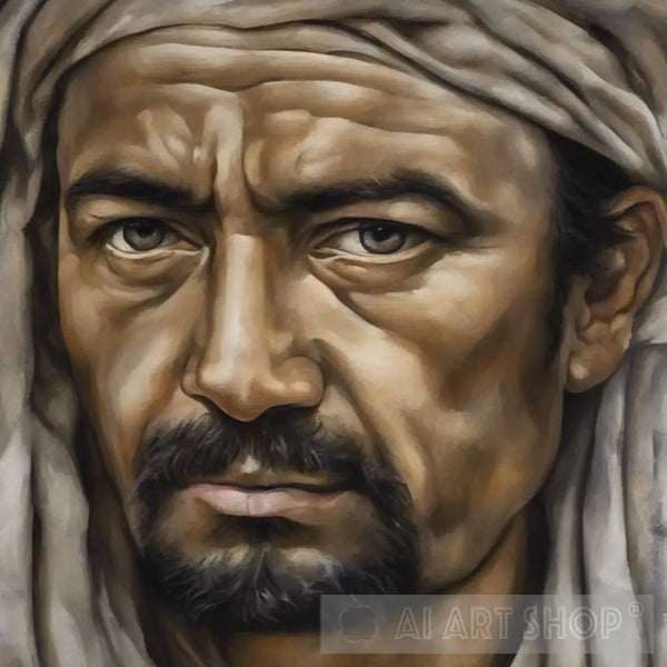 Realistic AIGenerated Portrait Art Resolute Gaze