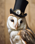 Steampunk Sophistication: The Owl with a Monocle