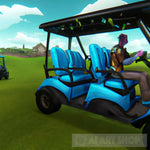 Riding The Golf Cart Abstract Ai Art