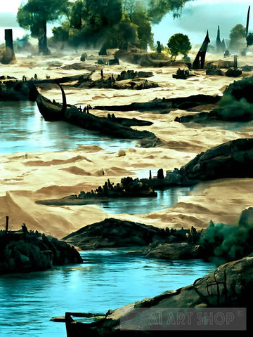 River Nile Under The Plague Ai Painting