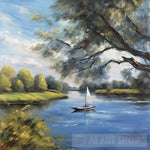 Riverside Reverie: Abstract Landscape Painting Ai Artwork