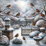 Robins In The Snow Animal Ai Art