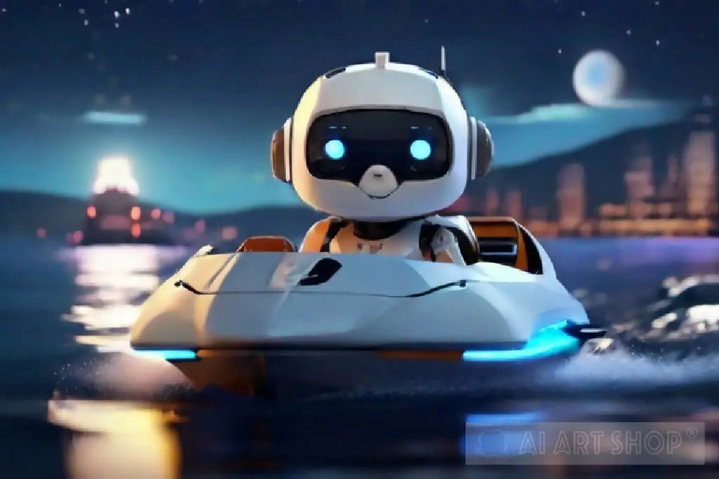 Robot in the Night River