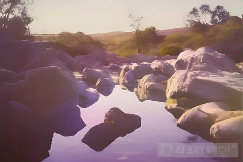 Rock Pool Oasis Landscape Ai Art