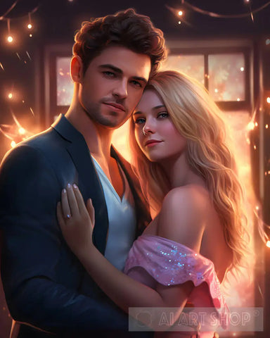 Romantic Fantasy Couple Portrait Portrait Ai Art