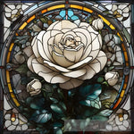 Rose In Stained Glass Ai Artwork