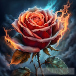 Rose On Fire Ai Artwork