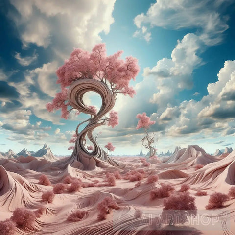 Rose-Tinted Wonderland: A Dreamers Delight Surrealism Ai Art