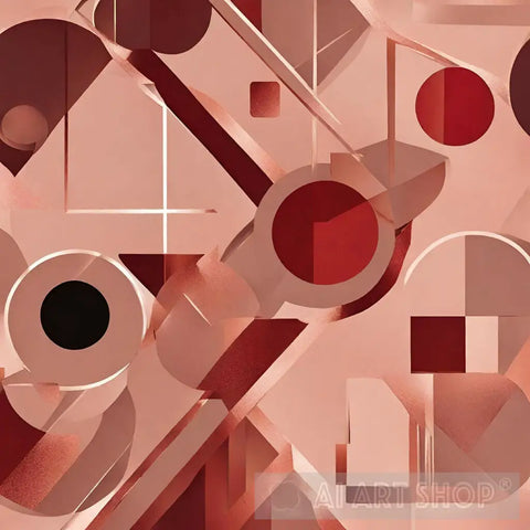 Rosegold Red Abstract Ai Art