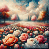 Roses And Tulips Impressionism Ai Art