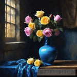 Roses By The Window Still Life Ai Art