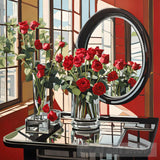 Roses In Front Of A Mirror Still Life Ai Art