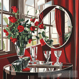 Roses In Front Of A Mirror Still Life Ai Art