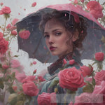 Rosy In The Rain Portrait Ai Art