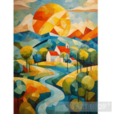 رسم المناظر الطبيعية التجريدية Ai Artwork