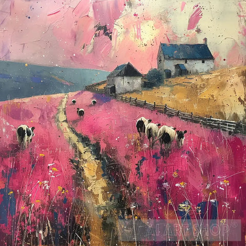 Farmc Abstract Rural Farm Life - Abstract Expressionism Art