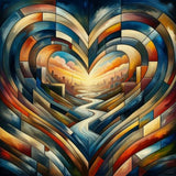 Heart abstract geometric