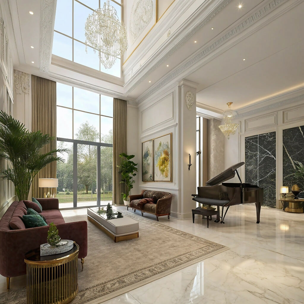 `living room`, `luxury`, `interior design`, `grand piano`, `classic...