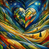 Heart abstract geometric