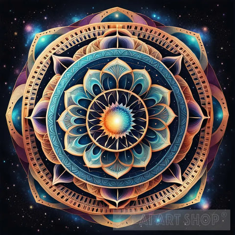 Sacred Geometry Mandala Ai Artwork
