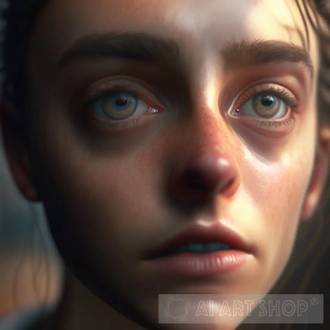 Sad Eyes Portrait Ai Art