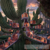 Saguaro Skyrise: A Thriving City Built On Giant Cacti Ai Artwork