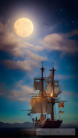 Sail Into The Night Ai Artwork