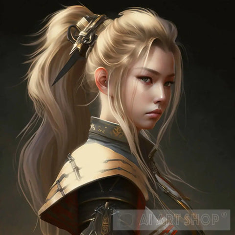 Samurai Girl Portrait #1 Portrait Ai Art