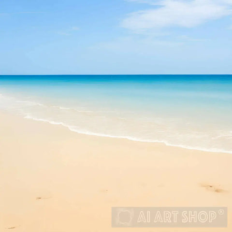 Sand Beach With Waves In Summer Nature Ai Art