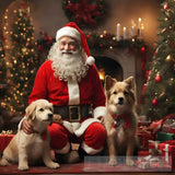 Santa Claus Accompanied By An Adorable Dog Animal Ai Art