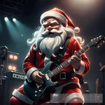 Santa Claus Plays The Electric Guitar Ai Artwork