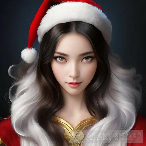 Santa Girl Art Christmas 22Sg07 Ai Artwork