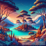 Sapphire Shores Landscape Ai Art