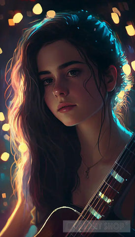 Sarah The Guitarist Portrait Ai Art