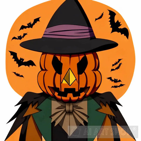 Scarecrow Pumpkin Character Halloween Ai Artwork