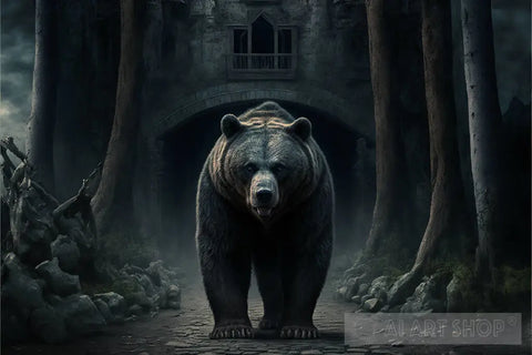 Scarry Animal Mystery Background Bear 2 Ai Artwork